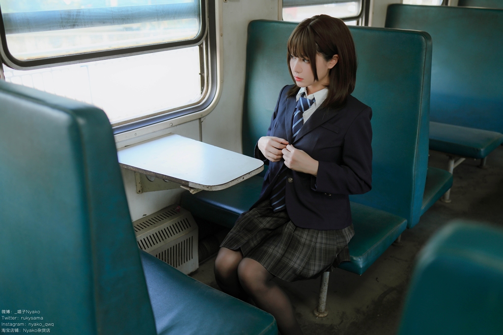 Nyako 喵子 – JK Uniform in Train photo 3-16