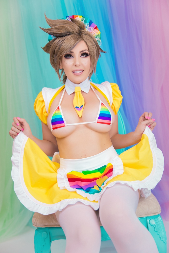 Jessica Nigri – Tracer Rainbow Maid (mitaku.net) photo 1-13