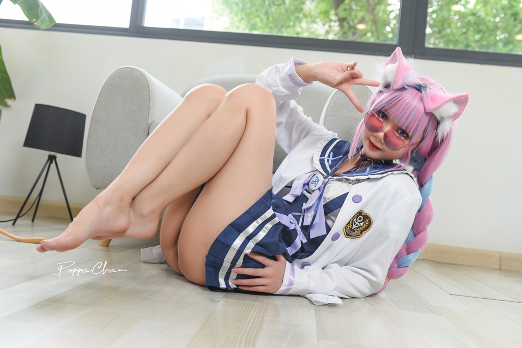 PoppaChan - Minato Aqua School Uniform - Mitaku photo 1-9