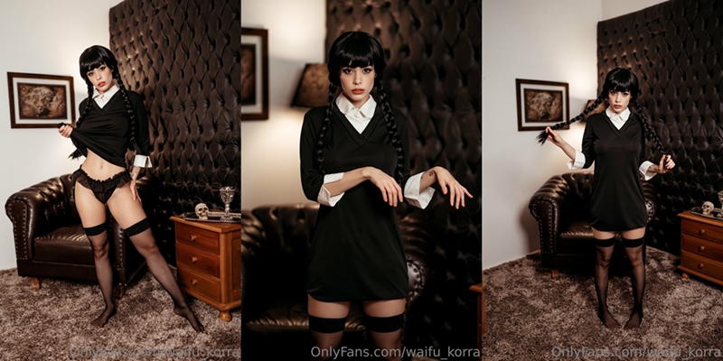 Waifu Korra Wednesday Addams Cover