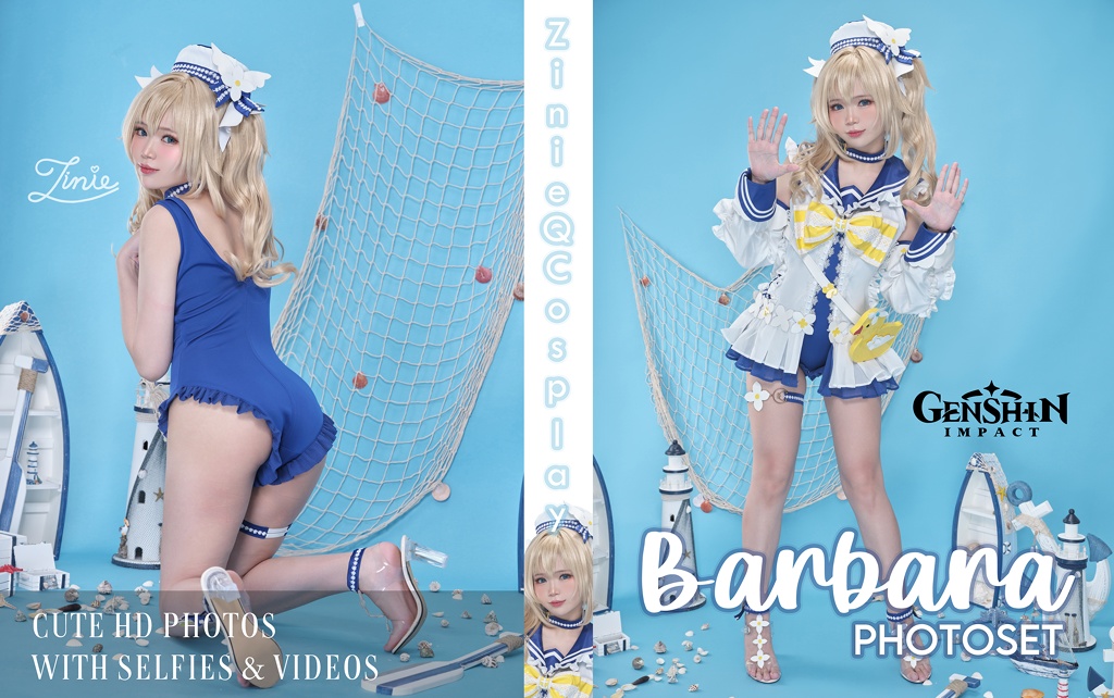 ZinieQ - Barbara Swimsuit (Genshin Impact) - Mitaku photo 1-0