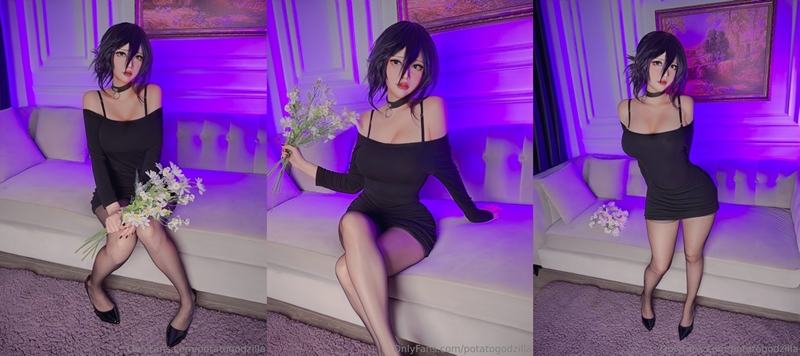 Potato Godzilla Reze Black Dress Cover