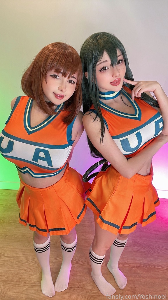 Hidori Rose & Yoshinobi - Tsuyu Asui & Ochako Uraraka (Cheerleader) - Mitaku photo 1-5