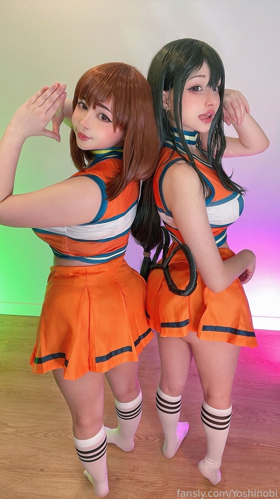Hidori Rose & Yoshinobi - Tsuyu Asui & Ochako Uraraka (Cheerleader) - Mitaku photo 1-7