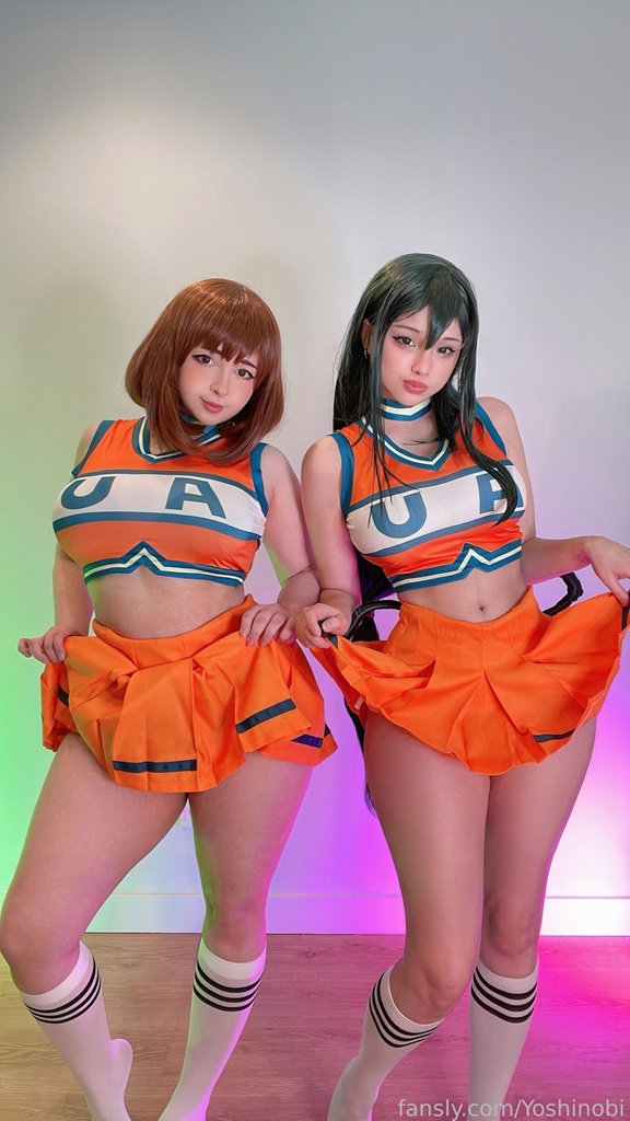 Hidori Rose & Yoshinobi - Tsuyu Asui & Ochako Uraraka (Cheerleader) - Mitaku photo 1-8